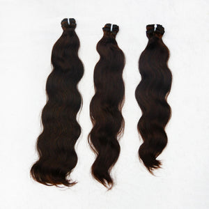 Deluxe Indian Silk Natural Brown Bundles (thick to bottom)