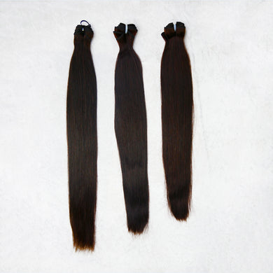 Deluxe Indian Silk Natural Brown Bundles (thick to bottom)